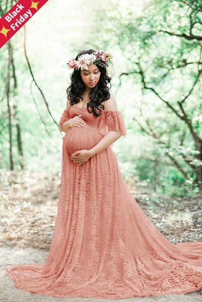 

maternity lace dress gowns for po shoot pregnant pregnancy pography props dresses, White