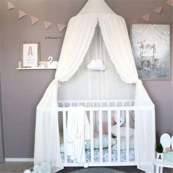 

crib netting baby mosquito net bed girl princess hanging dome nordic style bedding canopy tent tulle curtain decoration children's room