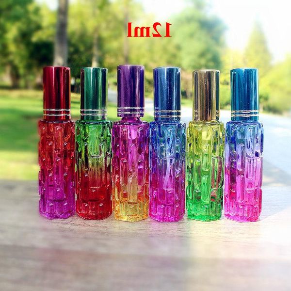 

storage bottles & jars 20pcs/lot 12ml thick glass perfume bottle clear spray empty fragrance packaging refillable colorful