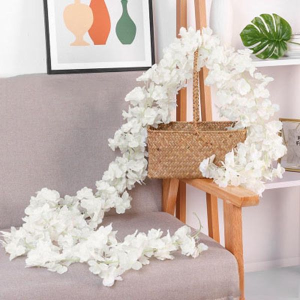 

luanqi 1.8 artificial flower cherry blossoms ivy vine wedding decor real touch silk garland string for home hanging decorative flowers & wre