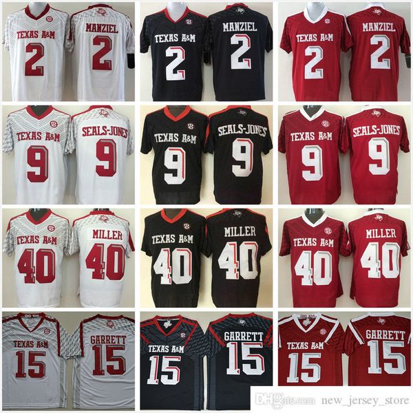 NCAA Texas Aggies College Football Wear 40 Von Miller Jersey Color Red White Black 2 Johnny Manziel 9 Ricky Seals Jones 15 Myles
