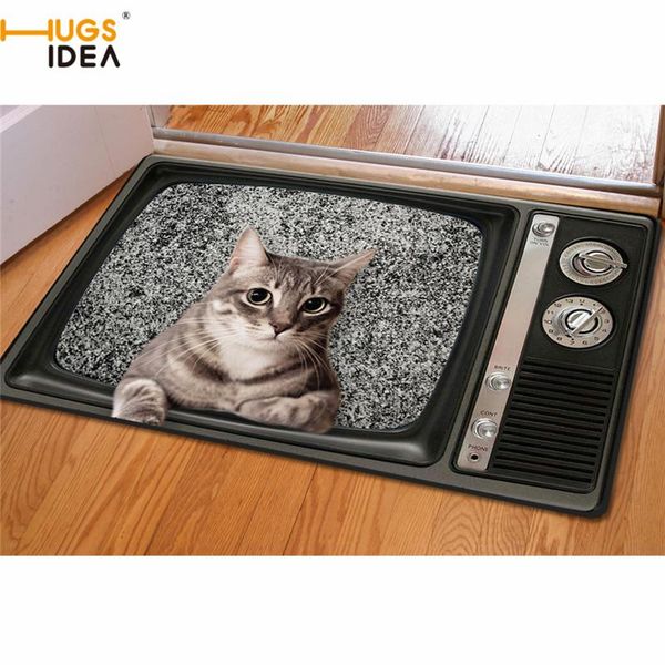 

carpets hugsidea vintage 3d animal cat on tv carpet creative entrance for door floor living room kitchen bathroom mats 40x60cm