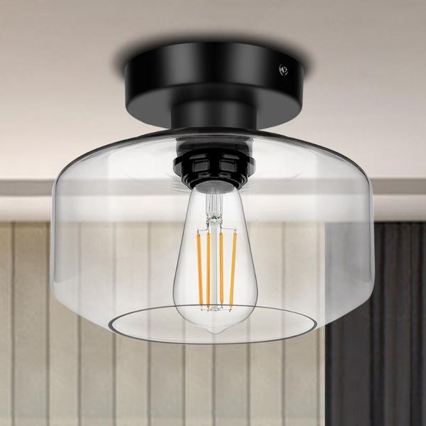

ceiling lights industrial mount lamp clear glass shade ceil light farmhouse lighting for parlor hallway bedroom e27 base