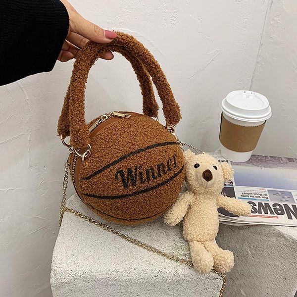 

cute basketball bag female 2021 spring and summer personality purse, White