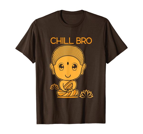 

chill bro cute buddha meditation humorous men youth t-shirt, White;black