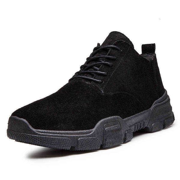 

sports fashion trend suede solid color versatile men's casual sho