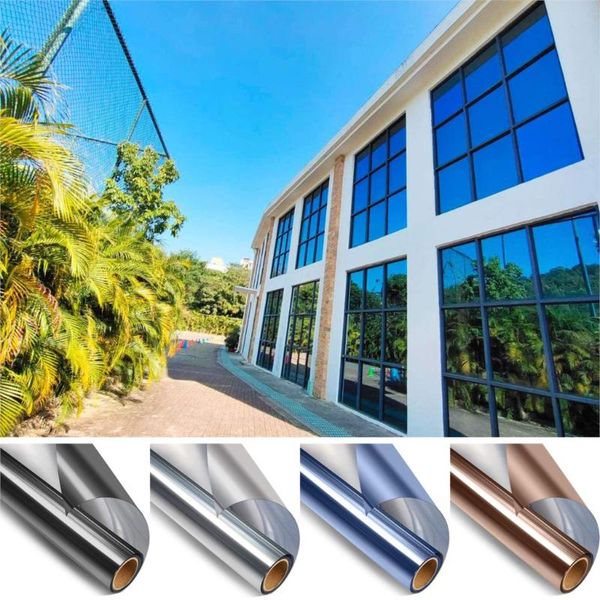 

window stickers privacy film sun blocking mirror reflective tint one way heat control anti uv glass for home office
