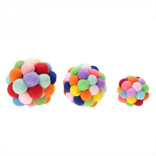 

cat toys pet colorful plush toy playing ball dog puppy exercise interactive training fun funny