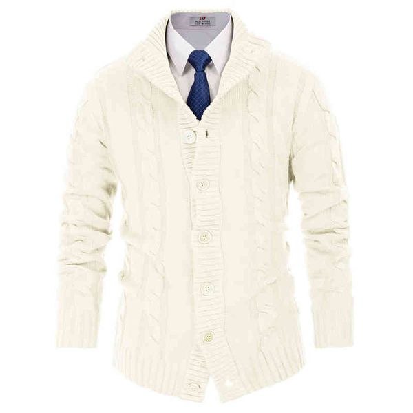 

men's coat stylish long sve stand collar button placket solid color autumn winter warm casual sweater cardigan knitting coat, Black;white