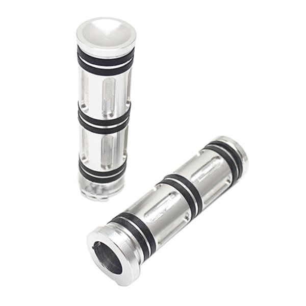 

pedals 2pcs motorcycle alloy hand grip w/ bar end cap for 1'' handlebar bike silver