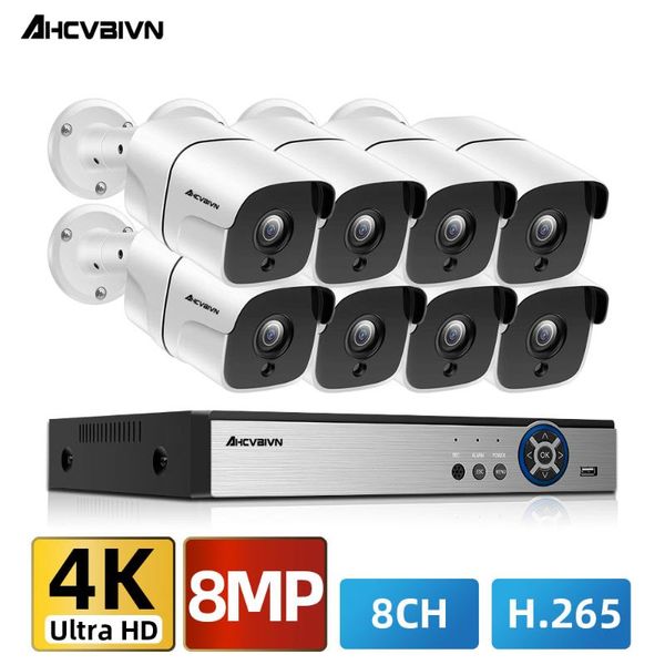 

wireless camera kits 8mp ip security system 8ch dvr kit hd video surveillance 8pcs ahd face detection cctv 1tb hard disk