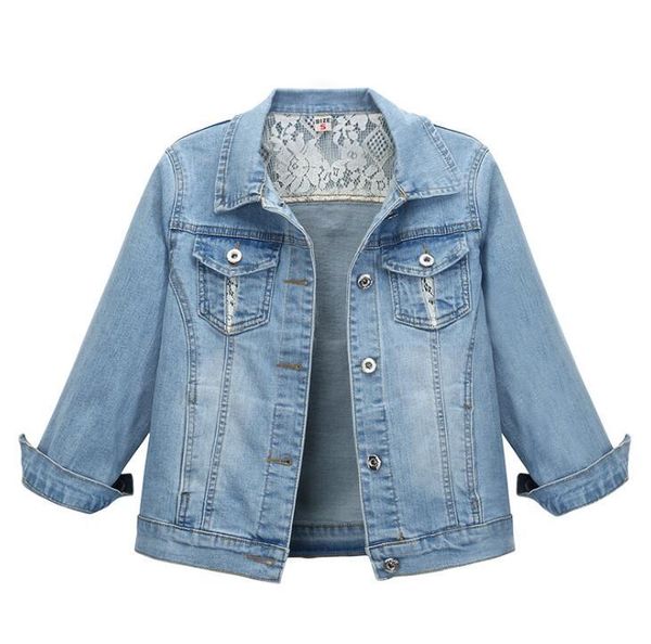 

women's jackets 2021 summer denim female jacket thin retro seven-sleeve sunscreen, Black;brown