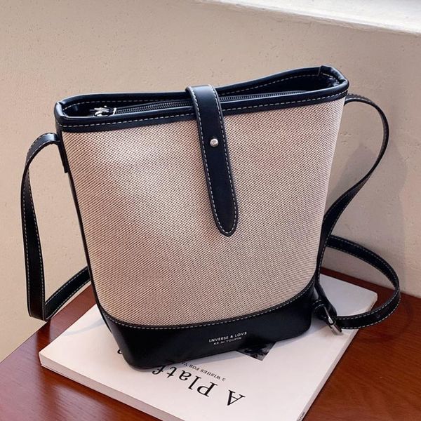

evening bags large capacity canvas bag women's ladies handbags female 2021 korean style students casual messenger bucket handbag