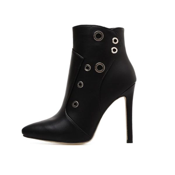 

boots winter rivet gauze in fine fashion with single ladies, Black