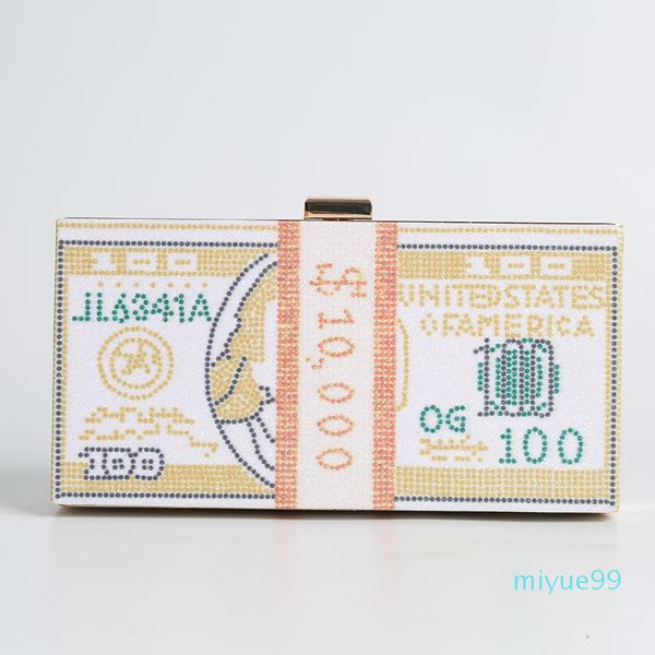 

factory wholesale brand new handmade printed usa dollar evening bag clutch with satin for wedding/banquet/party/porm