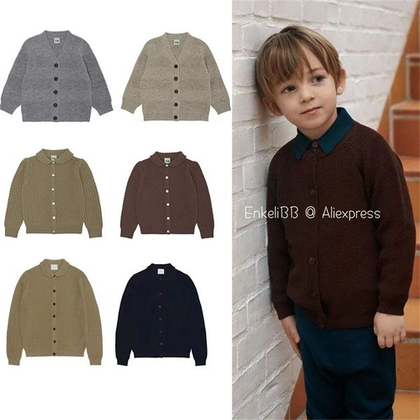 

fub kids 60% merino wool cardigans toddler boy girl brand clothes for spring autumn winter child designer coats wool made 211106, Blue