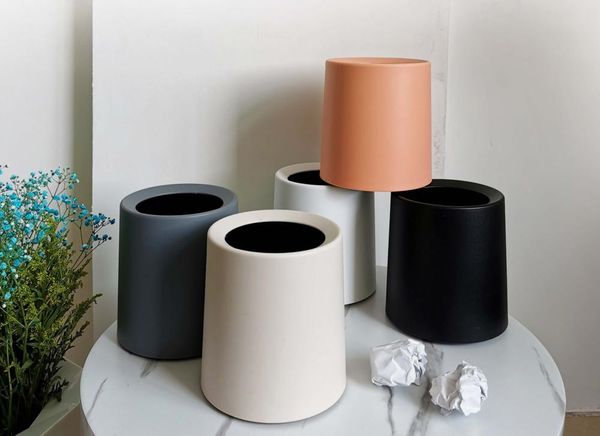 

waste bins trash can small desktable bedside tea size mini bed light luxury wind lovely bag poubelle