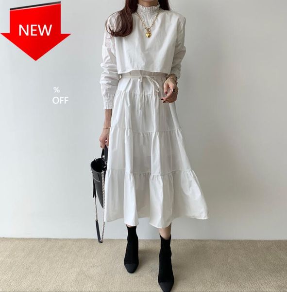 

casual dresses long dress female 2021 elegant solid maxi vestidos sleeve party white office ladies work, Black;gray