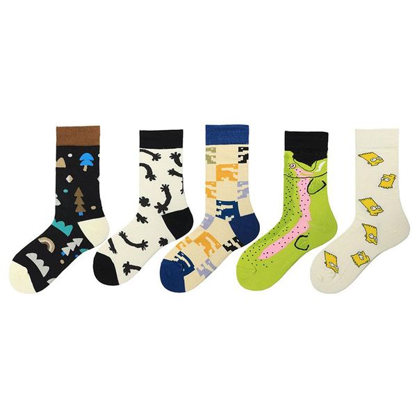 

men's socks 1pc combed cotton breathable fashion hip hop funny for men women 3d printing arrivals large size, Black