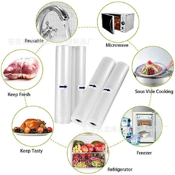 

storage bags 17 * 5m single-sided reticulated transparent food sealed household vacuum fresh-keeping packing holographic bag