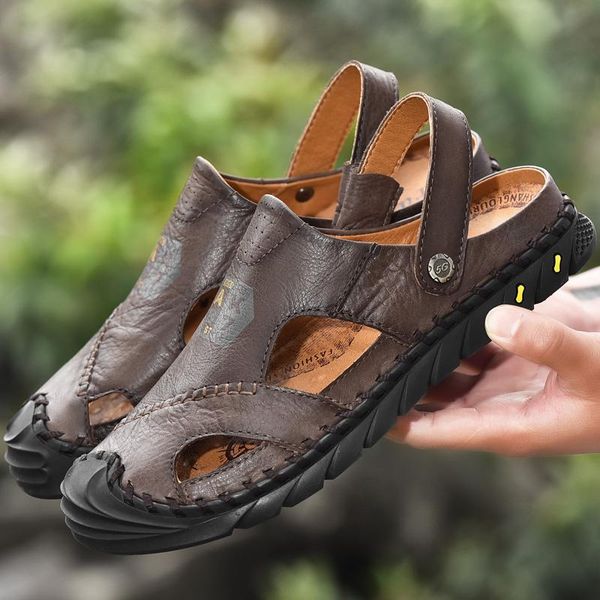 

slippers male sandal trekking sandals men summer sandel for shoes sandalen herren sandals-men sandalias deportivas hombre, Black