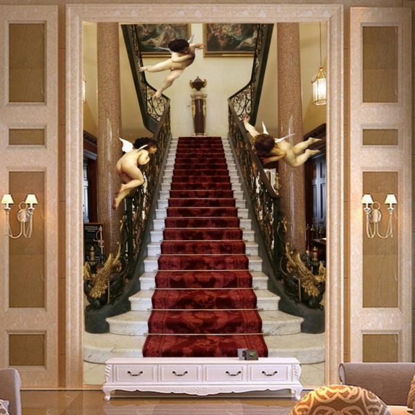 

wallpapers drop custom 3d wallpaper angel staircase paradise mural entrance background wall business el decoration
