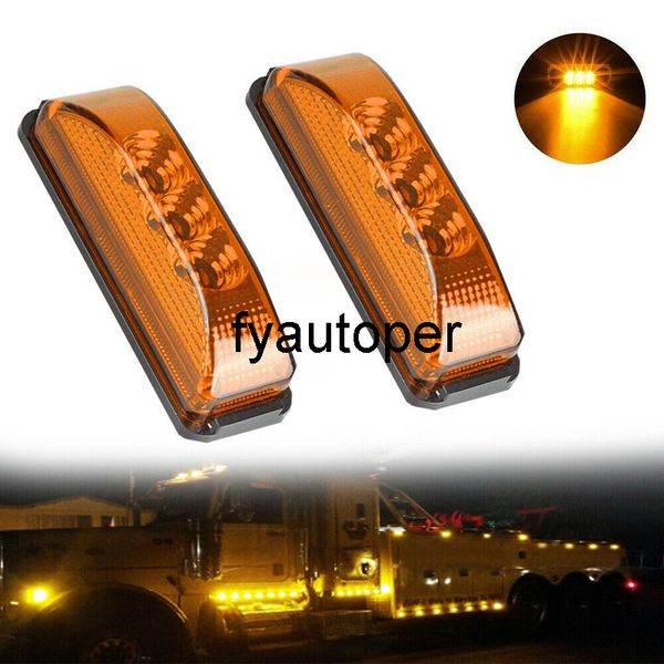 

2pcs amber 3-led car tuning side marker lights truck trailer clearance lights security protection universal car accessories