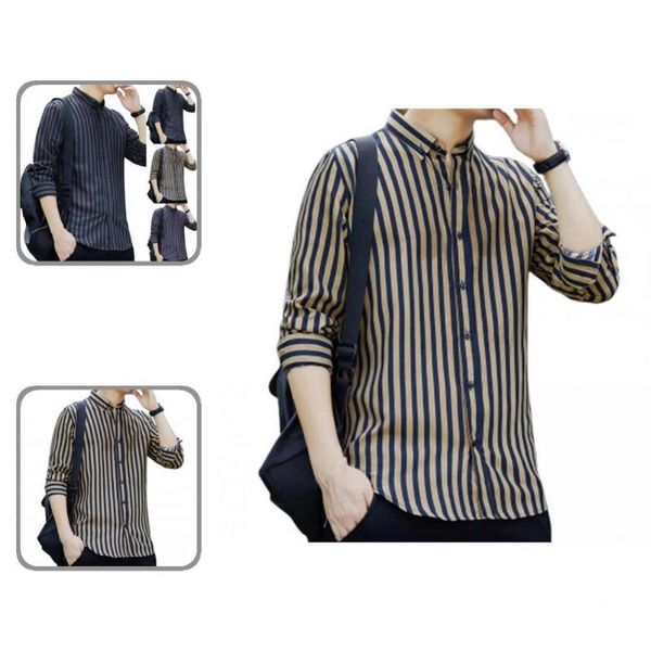 

men's casual shirts leisure great turn-down collar business shirt soft men fit for dating, White;black