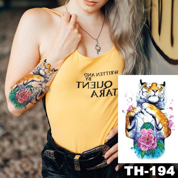 

temporary tattoos waterproof tattoo sticker tiger rose petal pattern animals water transfer body art flash fake tatoo