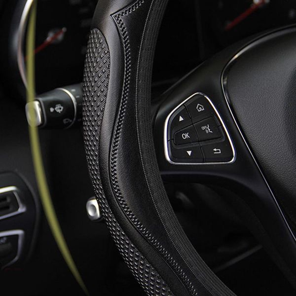 

steering wheel covers anti-slip cover interior 1pcs black auto wear-resistant