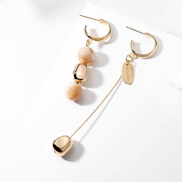 

dangle & chandelier duotang trendy asymmetry of personality resin drop earrings gold color long tassel prevent allergy jewelry women gift, Silver