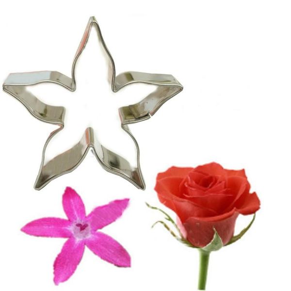 

baking & pastry tools 1pcs cute star rose flower cutting stainless steel cookie biscuit mould cake sugar fondant mold f2341