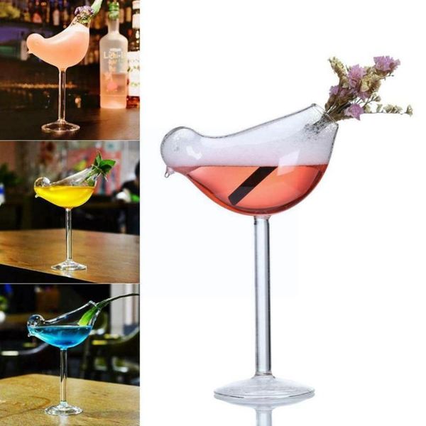 

wine glasses 200ml cocktail transparent bird-shaped lead-shed high goblet drinking glass whiskey beer cup x4t1
