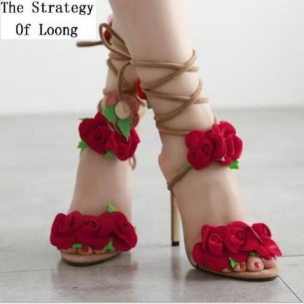 

summer flower open toe thin heigh heels ladies shoes casual ankle strap back non slip sole women sandals 20211201, Black