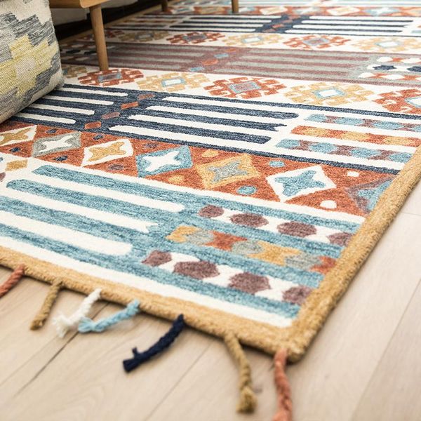 

carpets bohemian handmade wool carpet and rug for living room style ethnic bedroom modern concise coffee table floor cushion