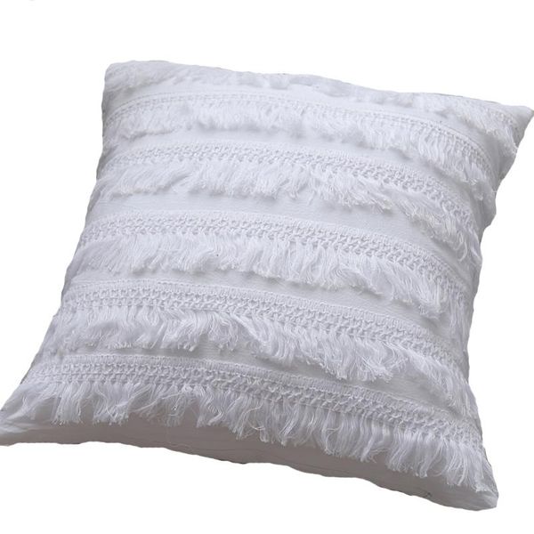 

cushion/decorative pillow cotton ins nordic style net red tassel sofa decoration home cushion with core solid color