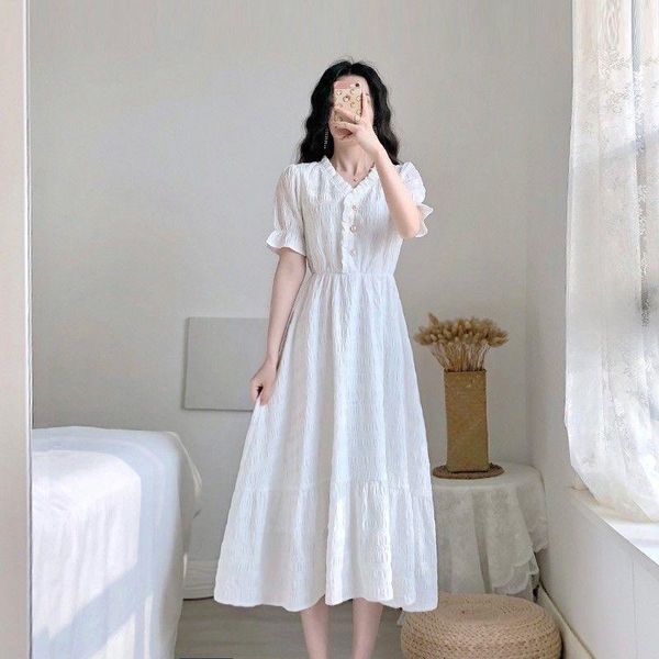 

party dresses 2021 summer korean skirt french retro temperament fairy small fragrance white dress, White;black