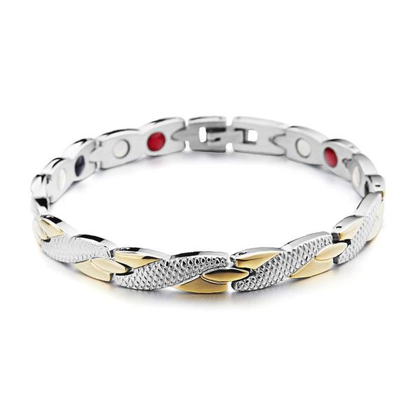 

korean men women healthy magnetic bracelet titanium steel power therapy magnets gift lxh link, chain, Black