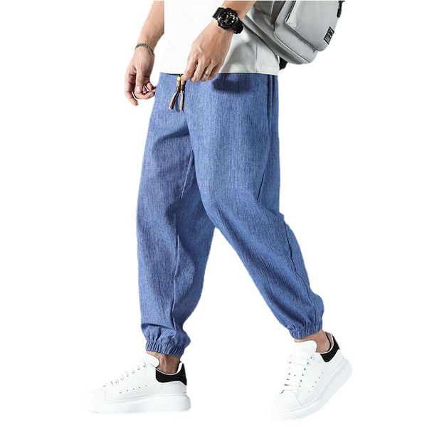 

men's pants pantalon lin homme summer men fashion pentalon lino hombre harem trousers baggy, Black