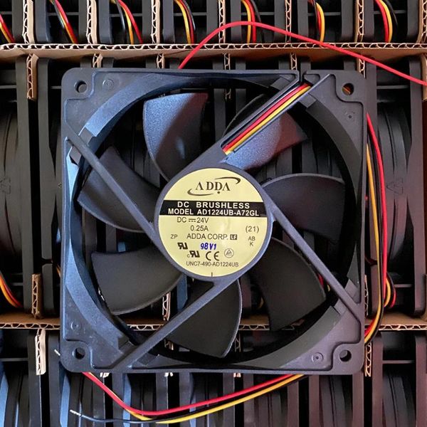 

fans & coolings for adda fan ad1224ub-a72gl 1225 12025 12cm 120x120x25mm 24v dc 3-line 2wires axial