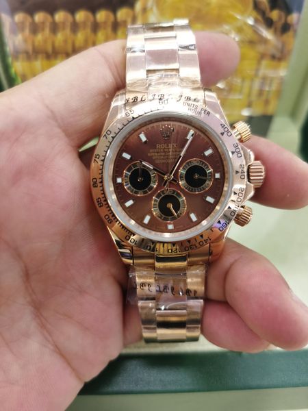 

with original box wristwatches 18k gold sapphire 40mm 116509 116520 automatic mechanical mens men's watch watches no chronograph brown, Slivery;brown