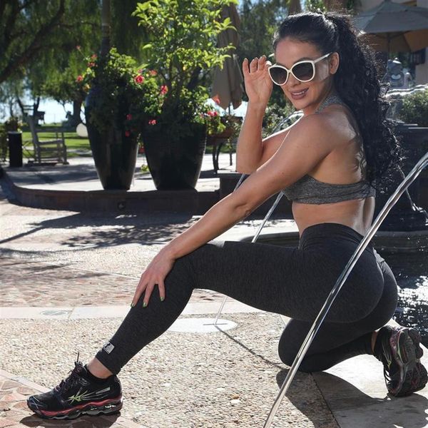 

women's leggings spring/summer outdoor yoga solid color sport female leggings  light gray ga6o, Black