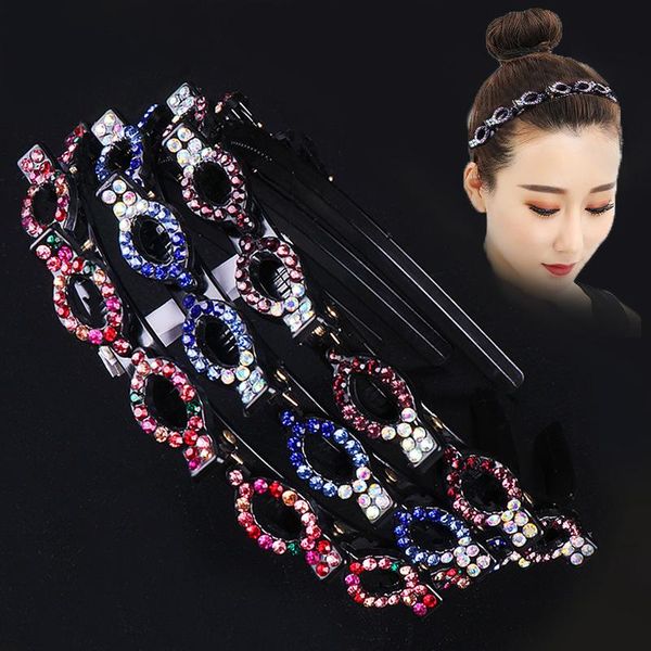 

hair accessories double bangs water drill clip headband hairstyle hairpin layer woman girls braided