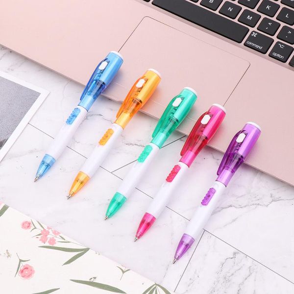 

ballpoint pens multifunction pen led novelty illuminated stationery ball-pen with light creative cute student supplies, Blue;orange