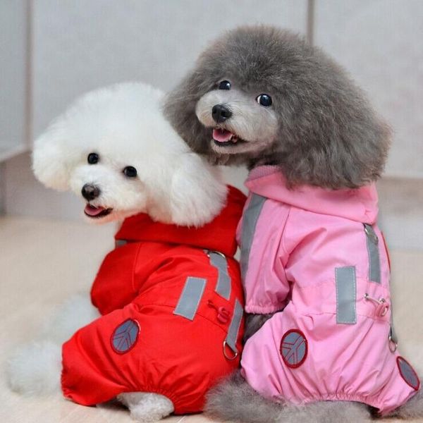 

dog apparel casual style dogs clothing stylish waterproof and windproof raincoat jacket the four feet garments bichon small