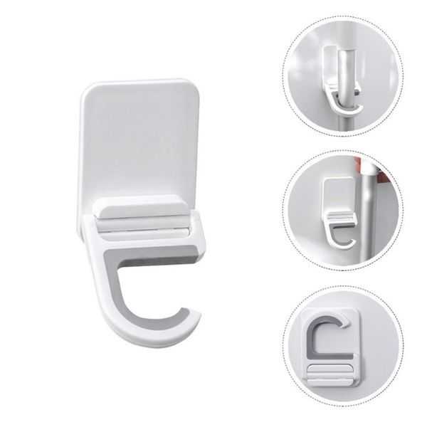 

hooks & rails 3pcs wall mount multifunctional mop holders punch-adhesive (white)