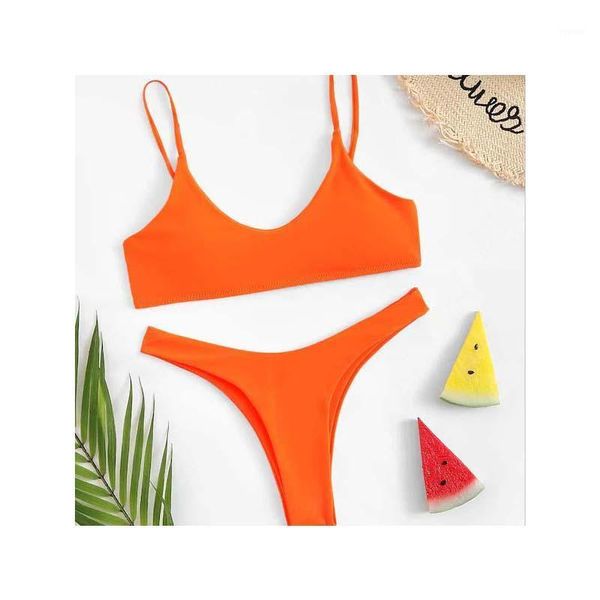 

solid bikinis women brazilian high breast contrast split bikini set one piece swimsuit women's swimwear bottom biquÃ­ni, White;black