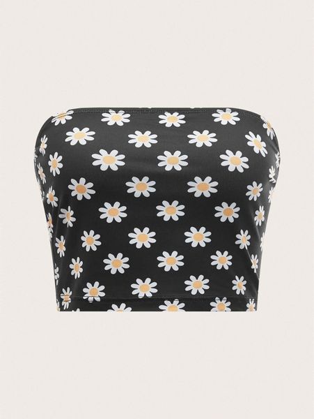 

floral print tube 44so#, White