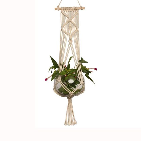 Outros suprimentos de jardim Corda artesanal Macrame Plant Hanger Hanger Flower / Pot Sendurado Craft Trançado para Decoração do Parede Circiliar