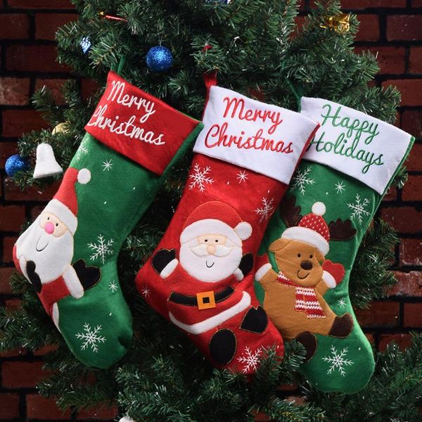 

christmas decorations stockings drop ornaments large size elk candy socks hanging gift bags